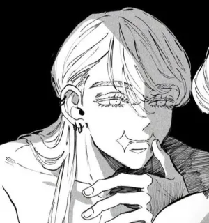 🥀 Аниме, Манга, Эскиз, Портрет, Монохром, Серьги telegram sticker