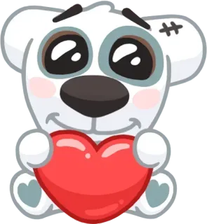 ❤ mignon, ours, coeur, dessin animé, autocollant whatsapp sticker