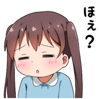 😪 ほえ？ animé, mignon, confus, question, fille telegram sticker