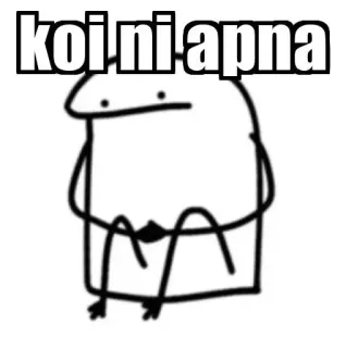 😕 koi ni apna meme, florkofcows, stick figure, sad, koi ni apna, hindi telegram sticker