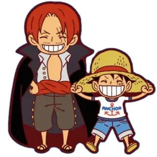 😁 Monkey D. Luffy One Piece Anime, Cartone animato, Carino, Personaggi, Shanks, Luffy, One Piece telegram sticker