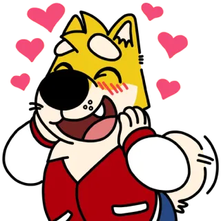 😍 Dibujo animado, Animal, Perro, Amor, Corazones, Lindo telegram sticker