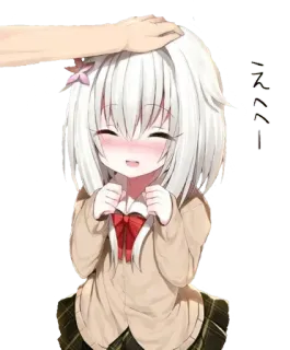 😊 えへへ Anime, Lucu, Gadis, Usap kepala telegram sticker