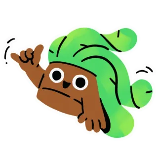 🤙 personnage, shaka, geste de la main, vert, vague telegram sticker