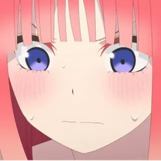🍷 Nino Nakano The Quintessential Quintuplets Anime, Personagem, Quintessential Quintuplets, Nino Nakano, Rubor, Fofo whatsapp sticker