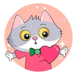💓 Katze, Kätzchen, Herz, süß, Cartoon, Tier whatsapp sticker