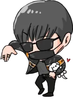 😎 Chibi, Kacamata hitam, Kartun, Karakter, Gambar telegram sticker