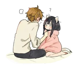 ❤️ Anime, Catgirl, Carino, Coppia, Manga telegram sticker