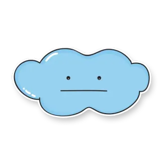 😐 Wolke, blau, Cartoon, Wetter, niedlich, simpel whatsapp sticker