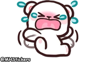 😭 @MHStickers cartoon, sticker, bear, crying, cute, sad, white whatsapp sticker