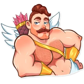 😑 Cupid Cupidon, ailes, arc, flèche, amour, Saint-Valentin telegram sticker