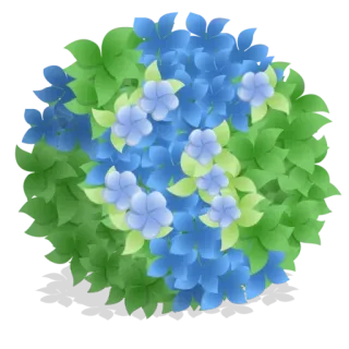 🌳 bloem, hortensia, plant, blauw, groen, bloemen, tuin telegram sticker