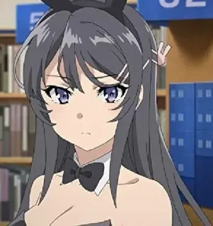 😒 Mai Sakurajima Rascal Does Not Dream of Bunny Girl Senpai Anime, Bunny Girl, Scuola, Personaggio, Sakurajima, Carino telegram sticker