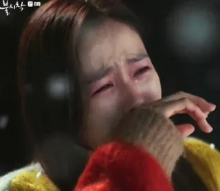 😭 불암착 8화 woman, crying, sad, upset, emotional, tears, korean telegram sticker