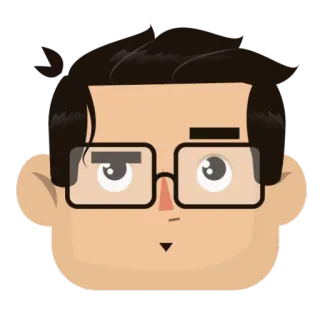 😶 Cartoon, Mann, Brille, Porträt telegram sticker