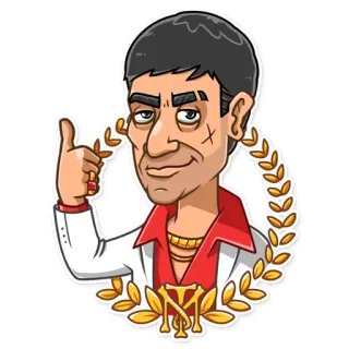 👍 Tony Montana Scarface scarface, тони монтана, фильм, кокаин, наркобарон telegram sticker