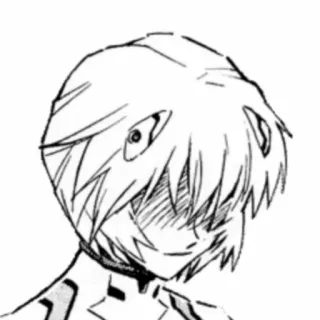 📓 Rei Ayanami Neon Genesis Evangelion Rei Ayanami, Evangelion, Anime, Manga, Charakter, Kunst, Schwarzweiß whatsapp sticker