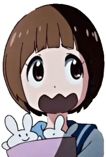 😨 Mako Mankanshoku Kill la Kill 애니메이션, 만화, 캐릭터, 마코, 킬라킬, 표정, 웃긴 telegram sticker