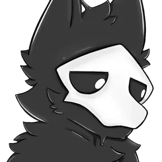😧 Puro Changed furry, wolf, game, creature, black, latex telegram sticker