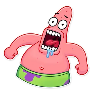 🤤 Patrick Star Spongebob Squarepants แพทริก สตาร์, สพันจ์บ็อบ, การ์ตูน, สติกเกอร์, ตลก, ตัวละคร telegram sticker
