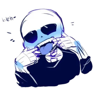 😝 Sans Undertale wow skeleton, cute, funny, video game, character telegram sticker