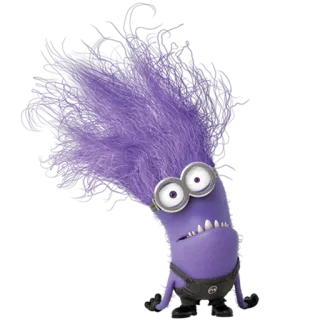 😳 Minion Despicable Me Minion, purple, evil, cartoon, funny telegram sticker