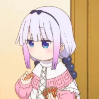 🍚 Kanna Kamui Miss Kobayashi's Dragon Maid Anime, Kanna Kamui, Dragon Maid, Fofo, Kawaii, Mangá whatsapp sticker