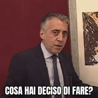 ⁉️ COSA HAI DECISO DI FARE? Итальянский, Вопрос, Решение, Мужчина, Спрашивающий telegram sticker