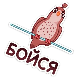 🐦 Бойся ptak, zły, groźba, rosyjski, tekst, naklejka telegram sticker