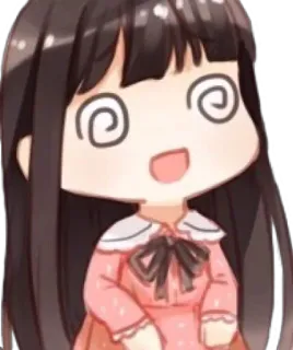 🤖 动漫女孩, Q版, 可爱, 晕, 卡哇伊, 卡通 telegram sticker