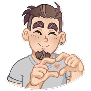 🥰 만화, 하트, 사랑, 스티커, 남자, 이모티콘 telegram sticker