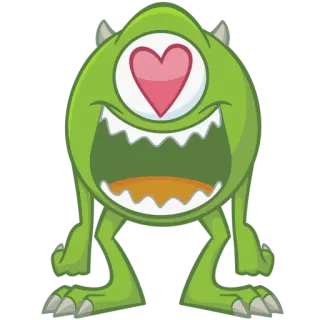 😍 Mike Wazowski Monsters, Inc. monster, comic, animiert, disney, pixar, einäugig, herz, liebe telegram sticker