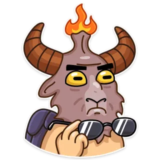 😮 cartoon, animal, goat, sunglasses, character telegram sticker