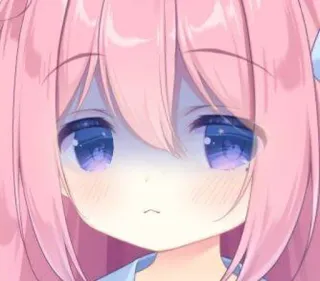 😡 Anime, Lindo, Chica, Pelo rosa, Triste whatsapp sticker