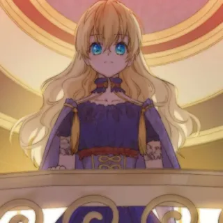🪜 chica anime, pelo rubio, ojos azules, princesa, vestido, fantasía, manga telegram sticker
