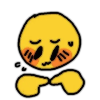 🗝 อิโมจิ, มีม, สติกเกอร์, ขี้อาย, ประหม่า, ชี้ telegram sticker