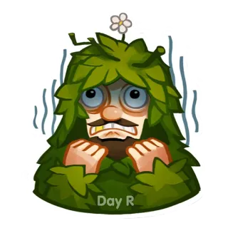 😱 Day R Aufkleber, Day R, Pflanzenmonster, Busch, Videospiel telegram sticker