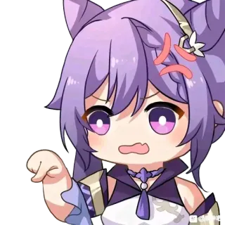 😫 Keqing Genshin Impact keqing, genshin impact, anime, autocollant, énervé whatsapp sticker