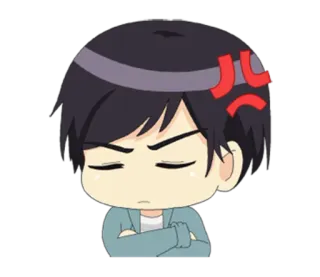 😠 Anime, Arrabbiato, Chibi, Espressione, Cartone animato telegram sticker