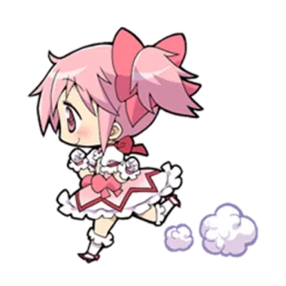 🏃 Madoka Kaname Puella Magi Madoka Magica Anime, Magical Girl, Corsa, Chibi, Madoka telegram sticker