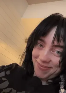 🙂 Billie Eilish นักร้อง, คนดัง, ภาพเหมือน, บุคคล, ผู้หญิง, เพลง telegram sticker