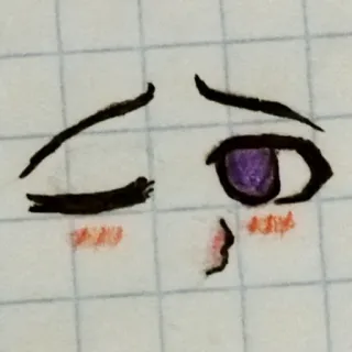 😩 ojo, dibujo, sticker, estilo anime, parte de la cara, ilustración telegram sticker