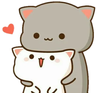 😍 gato, animal, lindo, amor, corazón, dibujo animado whatsapp sticker