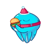 🍔 cartoon, character, cute, blue, burger telegram sticker