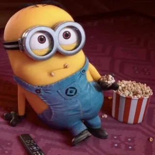 🍿 Minion Despicable Me minion, cartoon, funny, despicable me, movie, yellow, popcorn telegram sticker