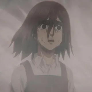 💜 Gabi Braun Attack on Titan アニメ, 進撃の巨人, ガビ・ブラウン, キャラクター, 悲しい, 苦悩 telegram sticker