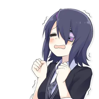 😣 anime, girl, scared, nervous, cute, cartoon telegram sticker