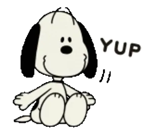 😌 YUP 狗, 卡通, 可爱, 是的 whatsapp sticker