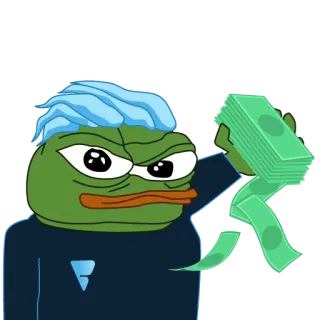 💰 Pepe the Frog pepe, frosch, geld, reich, meme, internet meme telegram sticker