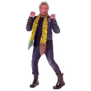 💃 homme, blond, écharpe, veste, bottes, personne, mode whatsapp sticker